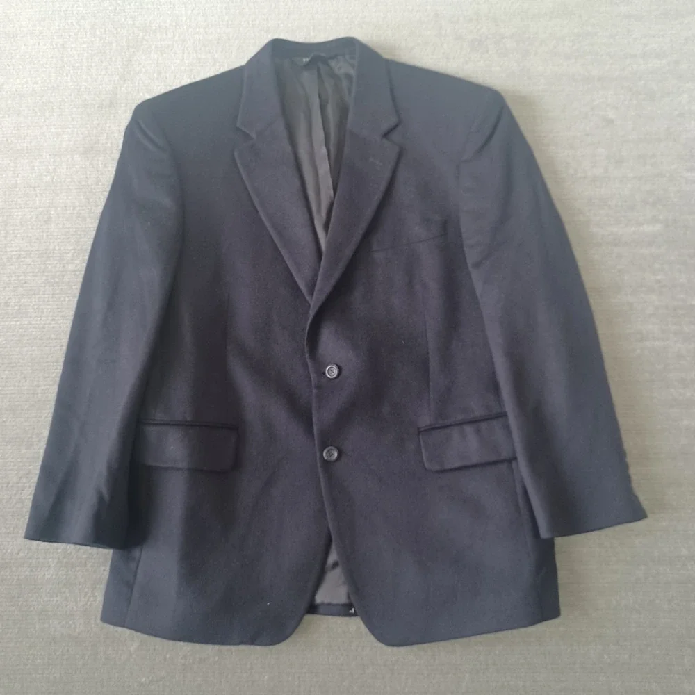 Jos A Bank Cashmere Sport Coat Mens 42S Navy Blue Single Breast‎ Casual Academic